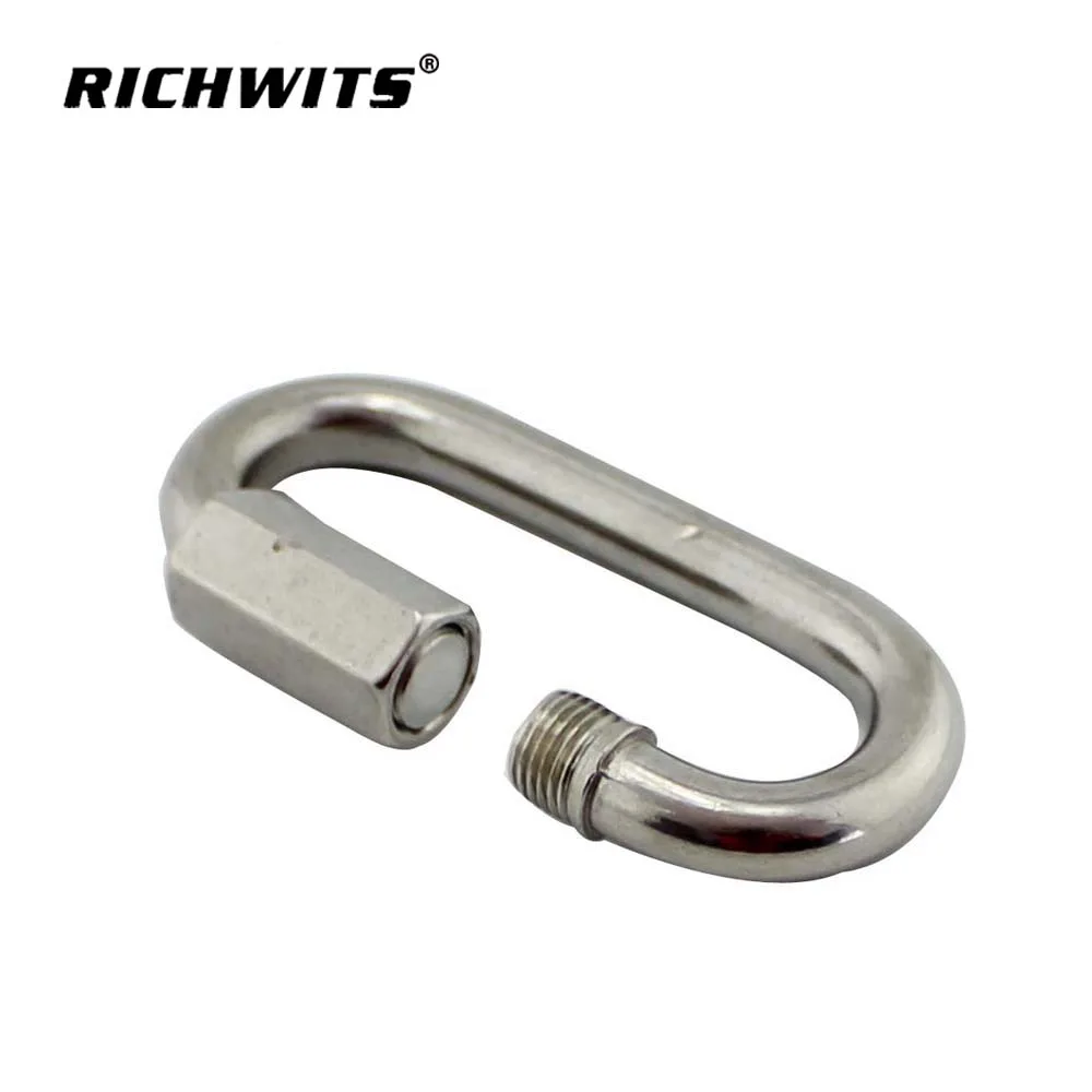 4Pcs Locking Carabiner, Stainless Steel Chain Quick Links D Shape - View #6
