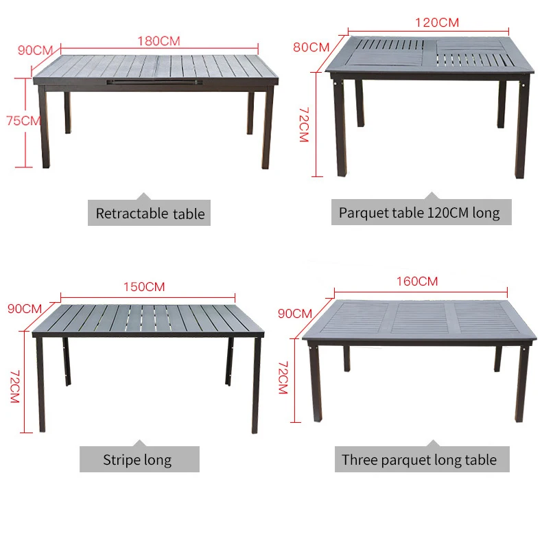 Mojia Outdoor Furniture Plastic Wood Dinner Table Set Easy To Clean