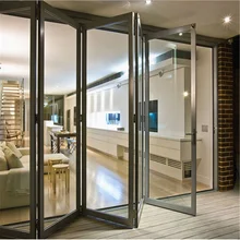 Алюминиевый складной передний вход ПВХ ванная комната 3 панели раздвижные складные металлические овальные закаленное коммерческое стекло вход Главная Дверь цена