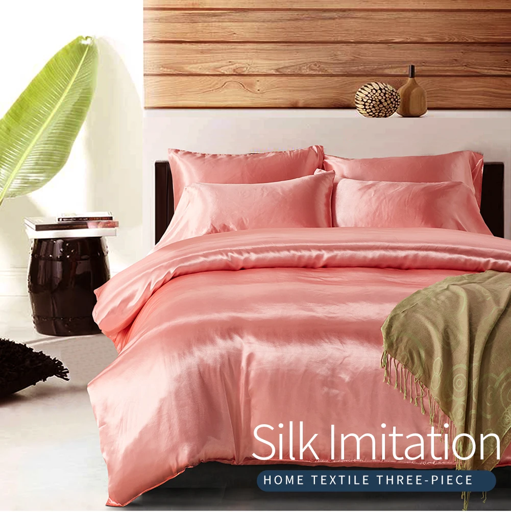 high quality hot silk comforter 3pcs bedding set duvet cover