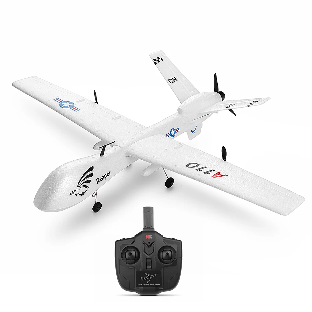 2020 Newest XK110 RC Plane DIY Outdoor Toy 2.4G 3CH RTF Birthday Gift RC Airplane Built-in Gyro EPP Wingspan