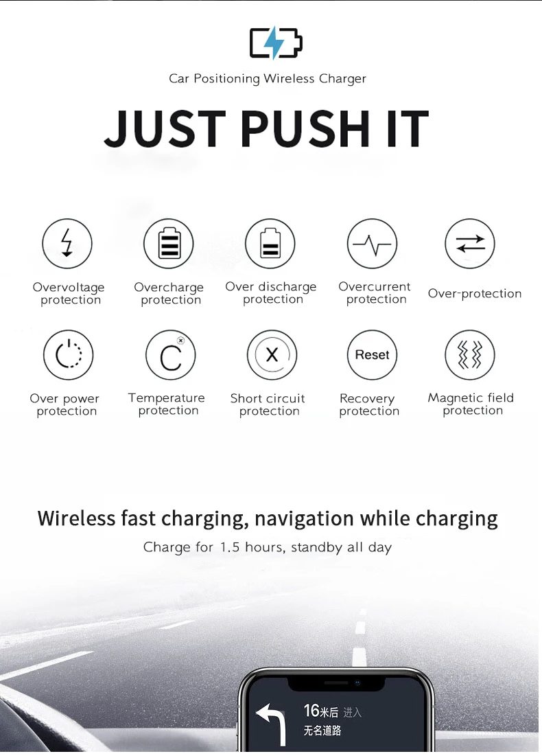 Qi Wireless Car Charger Phone Holder 10W New Product Wholesale Mobile Phone Q12 Car wireless fast charger For iPhone