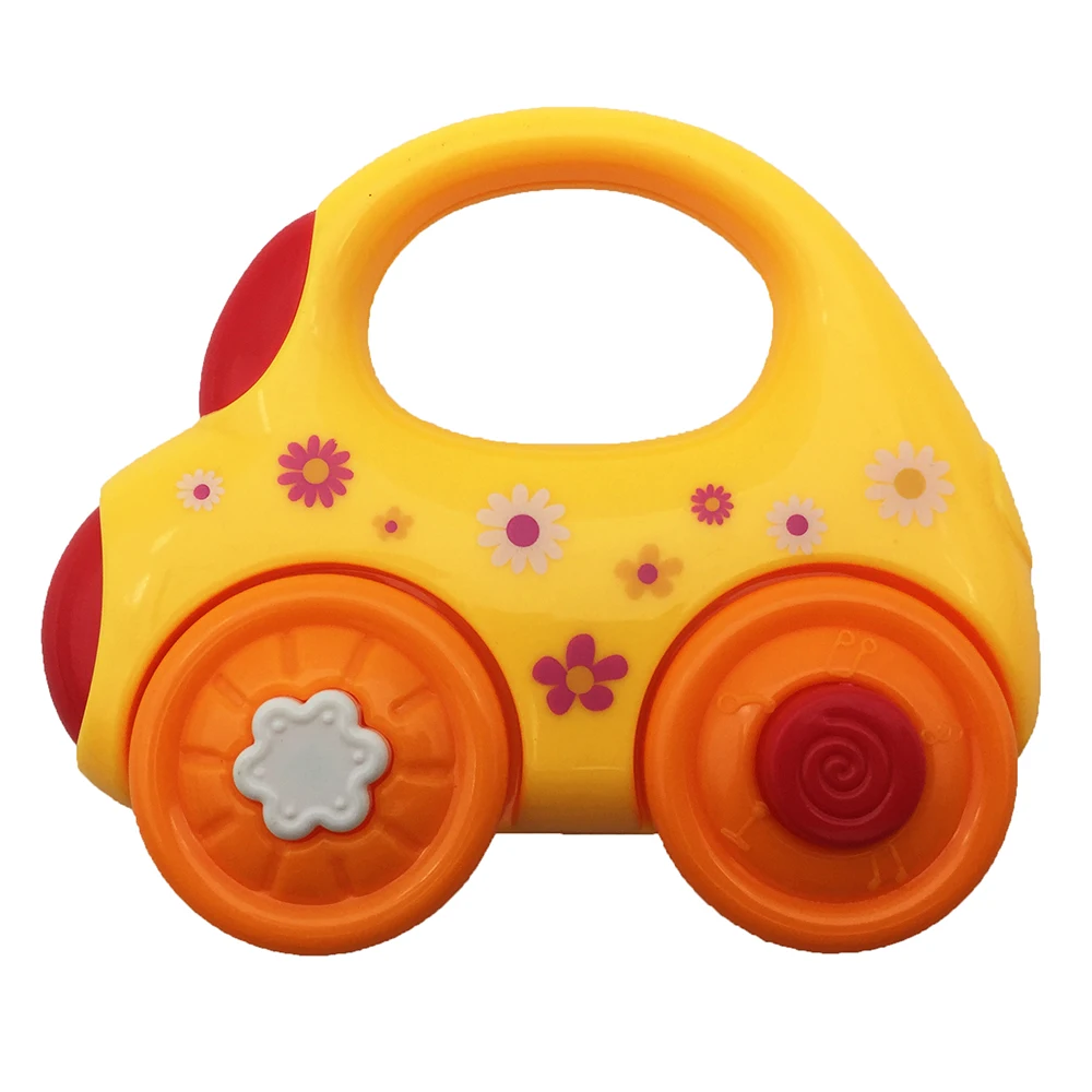 colorful squeezing 4pcs mixed shape hand bells plastic baby rattle toys