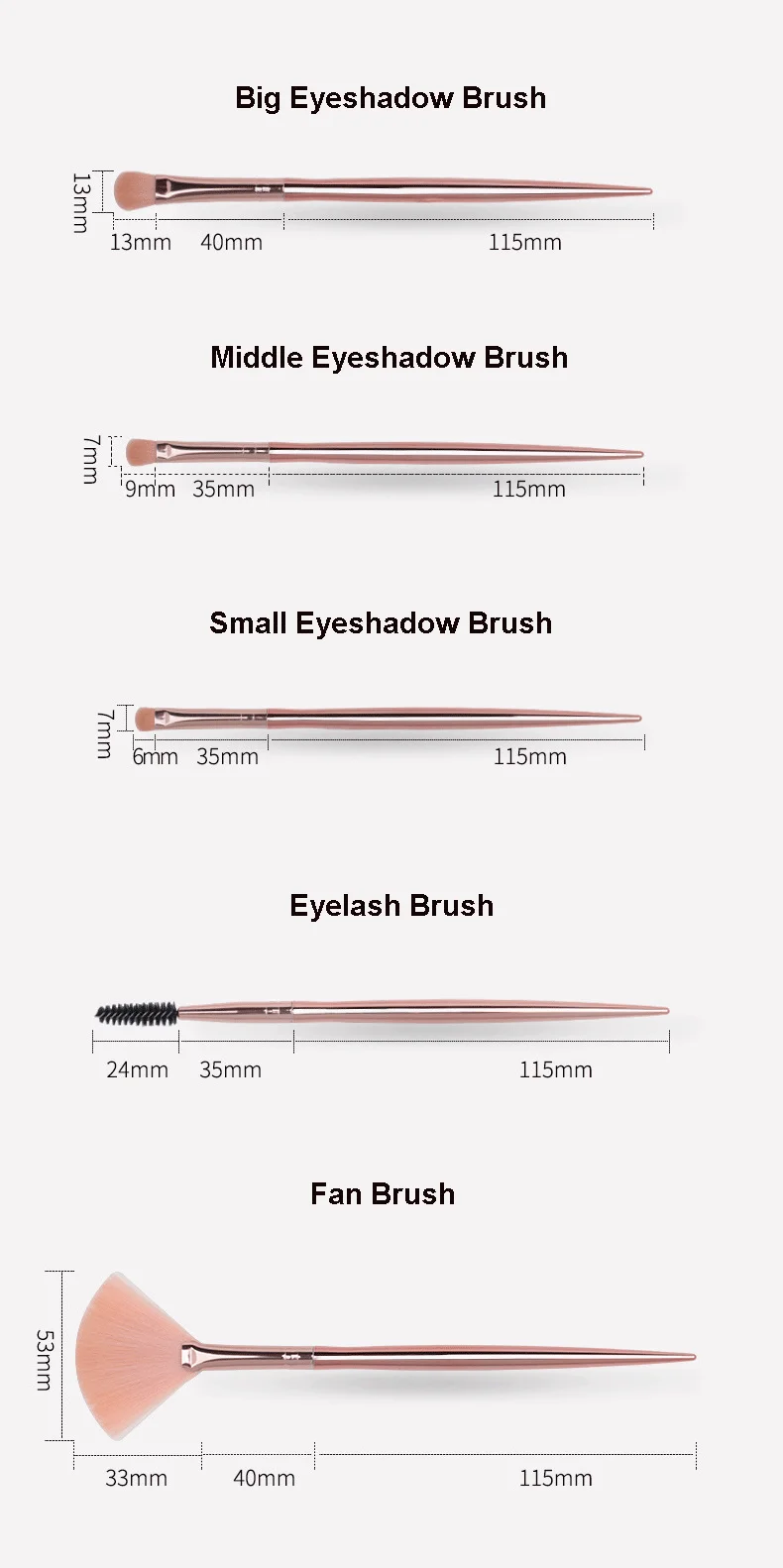 2020 Private Label Custom OEM Taklon 12pcs Rose Gold Makeup Brush Set