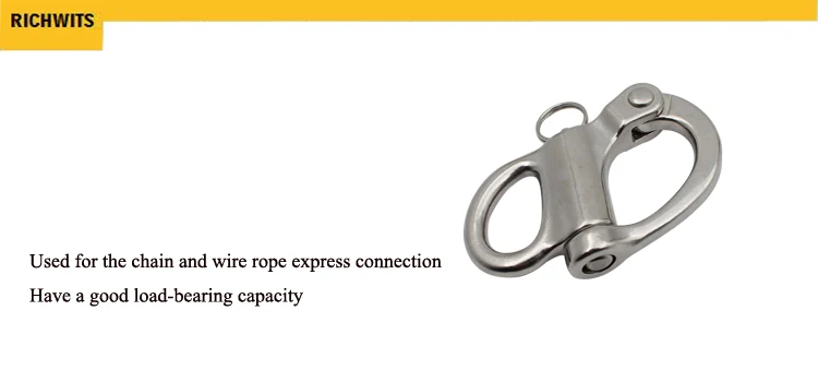 Stainless Steel Rope Sheet Snap Shackle - 52mm Size, 316 Grade Marine