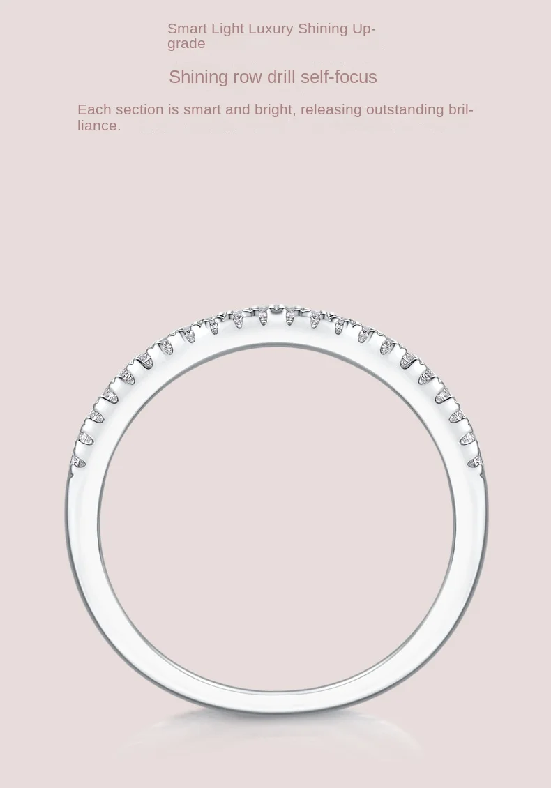 S925 Silver Moissanite Inlaid Closed Ring New Luxury Female Fashion Live Selling Wholesale