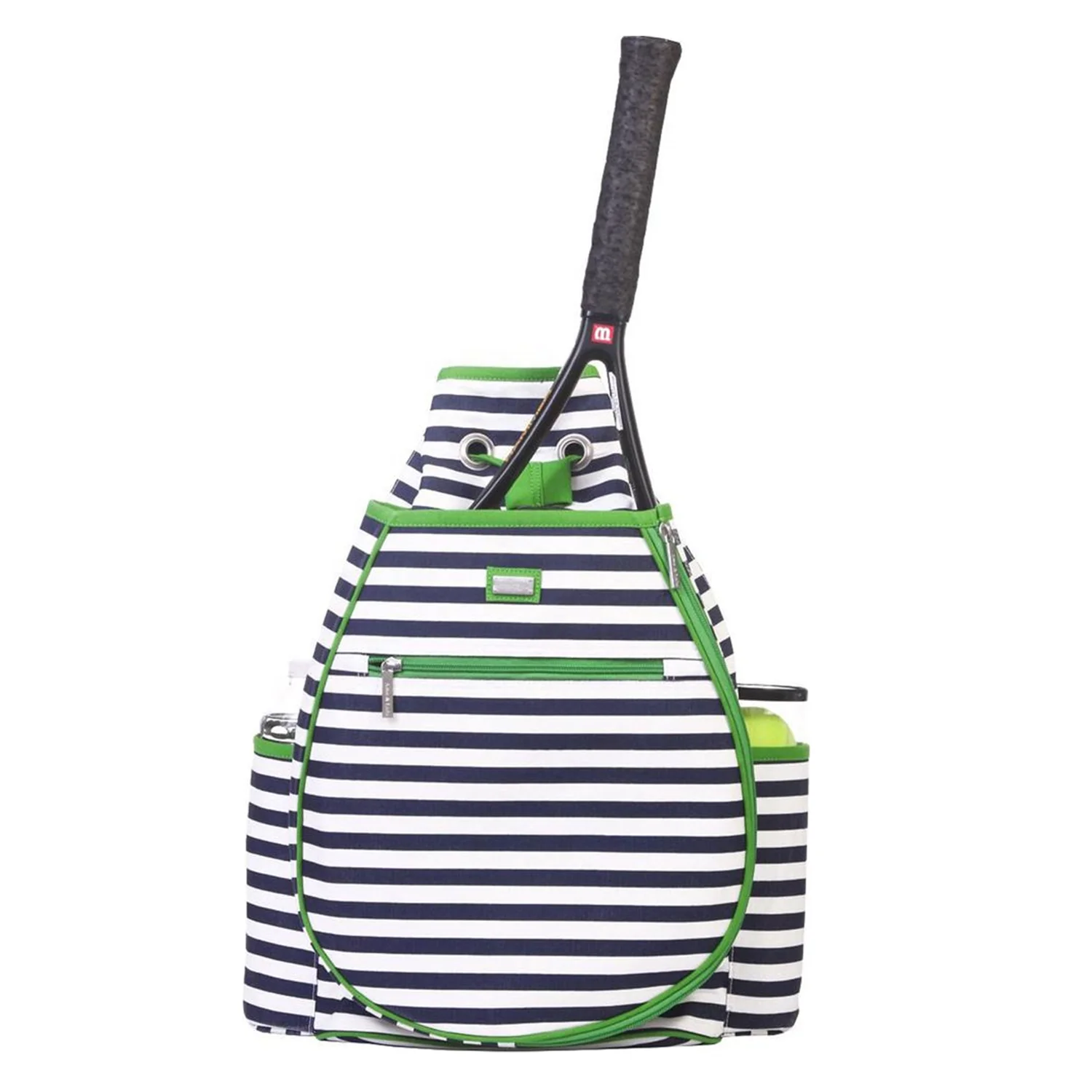 Stylish Striped Print Golf Tennis Drawstring Bag Line Canvas Tennis