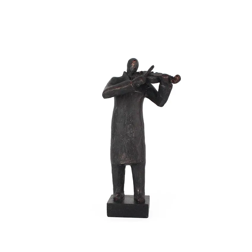 Antique bronze resin musician statues decor resin figurine tabletop for home and living room office supplier