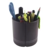 Leather pen holder, used for placing a pen, scissors, small fan and other desktop office and household goods, can save a space