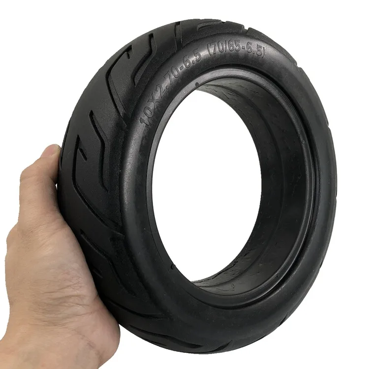 ソリッドタイヤ10x2.706.5を駆動するためのブラックラバー10インチ電動スクータータイヤパンク防止ソリッドタイヤ Buy 10x2