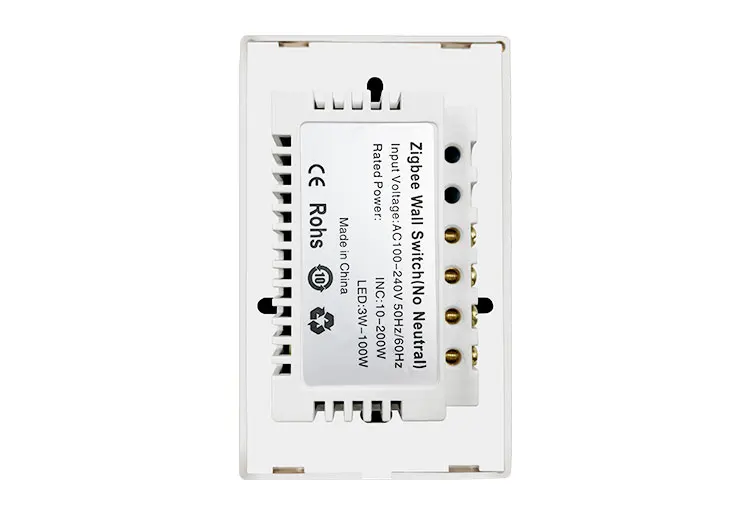 US Standad Zigbee Two Gang Button Touch Switch for Smart Home Smart Hotel Home Security Compatible with TuyaSmart and Smart Life - ANKUX.COM