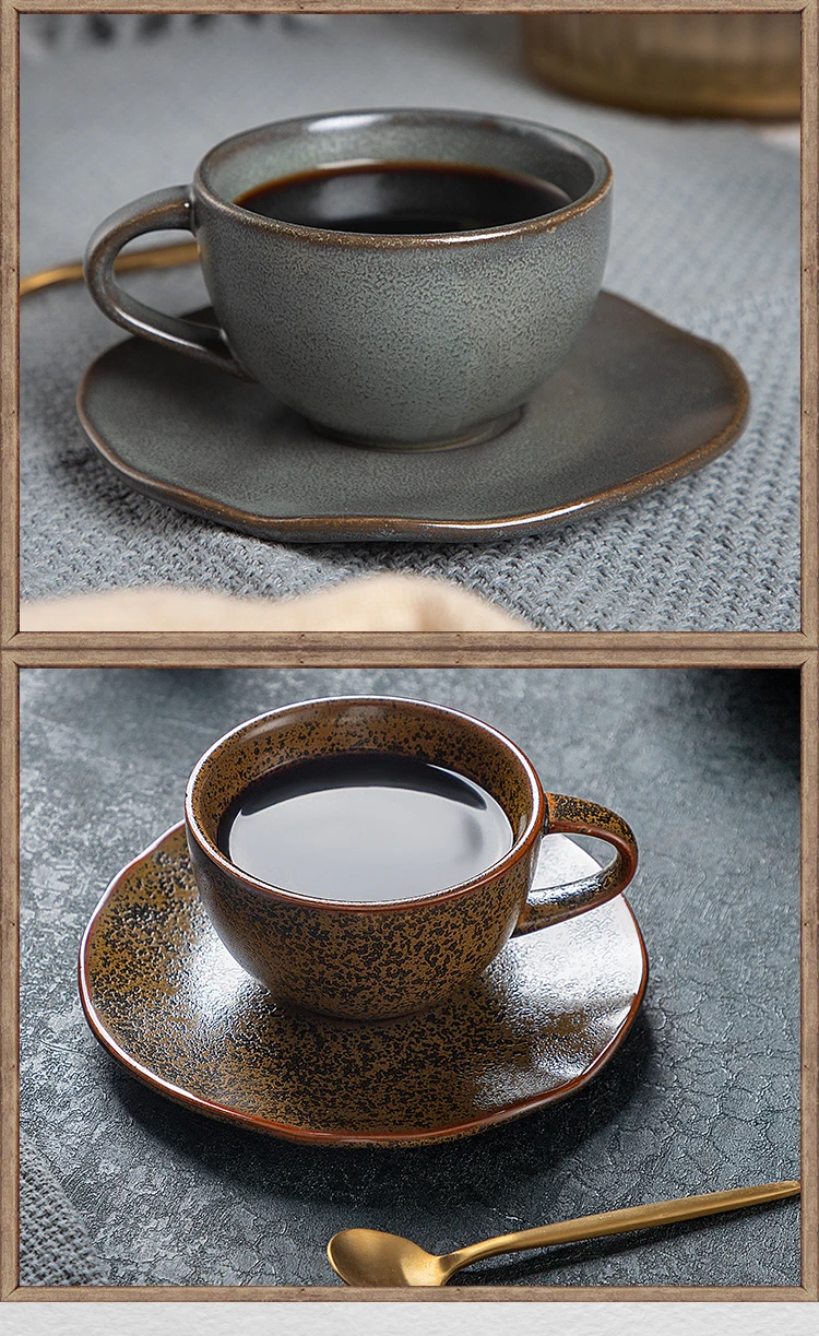product-New Product Manufactured Hotel Dubai Coffee Cup And Saucer, Brown Cappuccino Ceramic Coffee -1