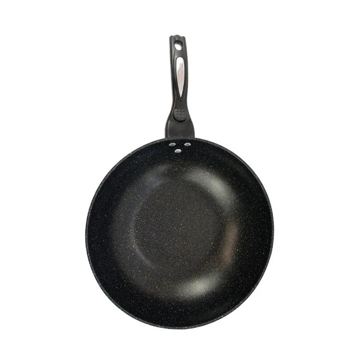 Induction Compatible Wok 32cm Cast Iron Wok - Non-Stick Chinese Pan For Gas & Induction Cooktops, Low Smoke Cooking Induction Cooker Wok