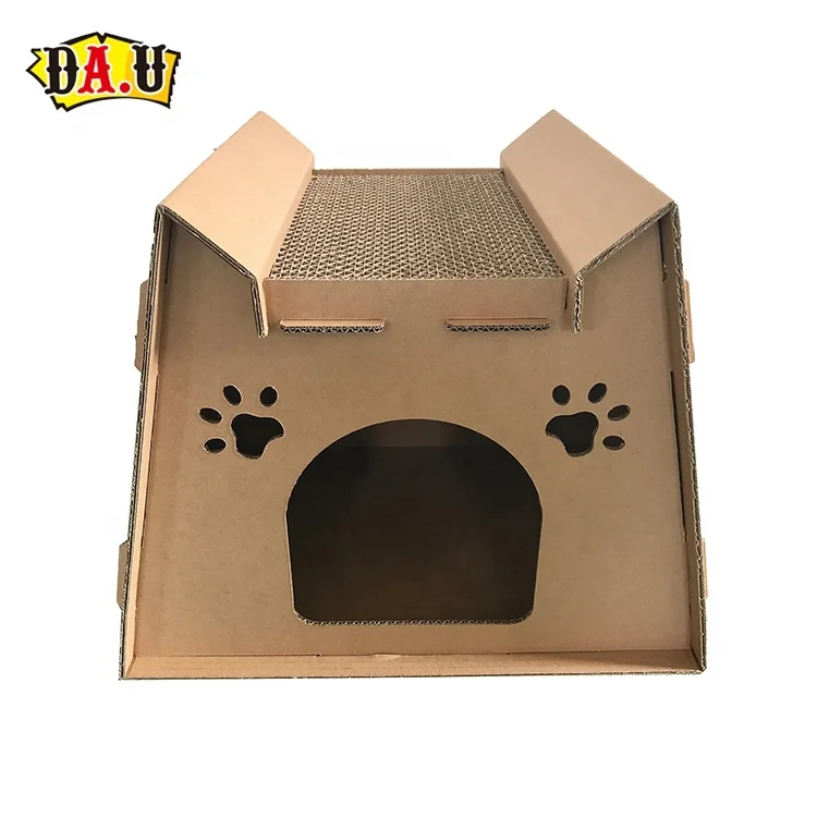 cardboard cat scratcher house