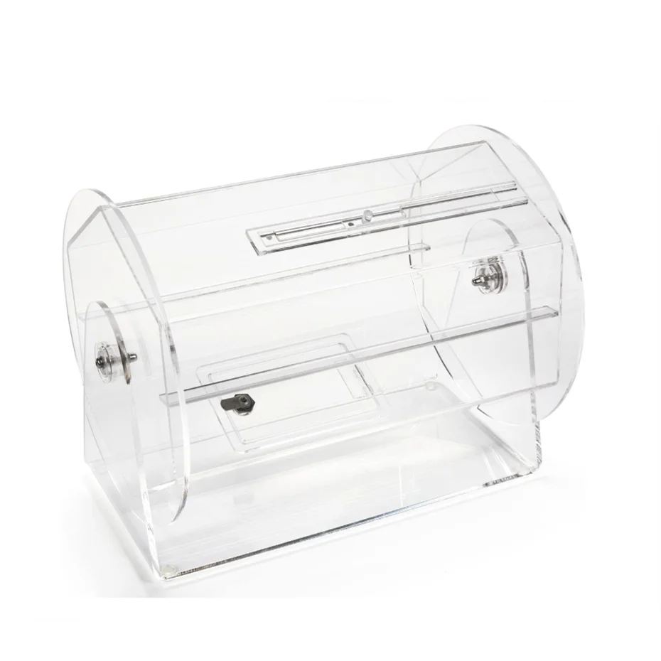 Clear Spinning Raffle Box Hand Crank Wheel Spinner Lottery Machine