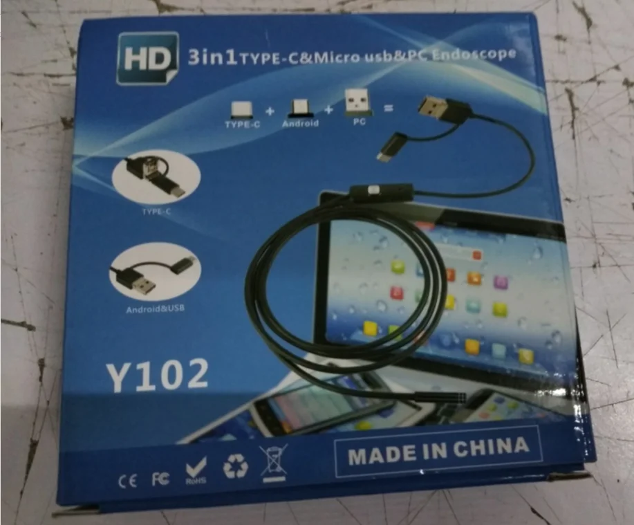 Y101 3 In1 Hd Endoscope Camera Waterproof 1200p Type C Usb Borescope