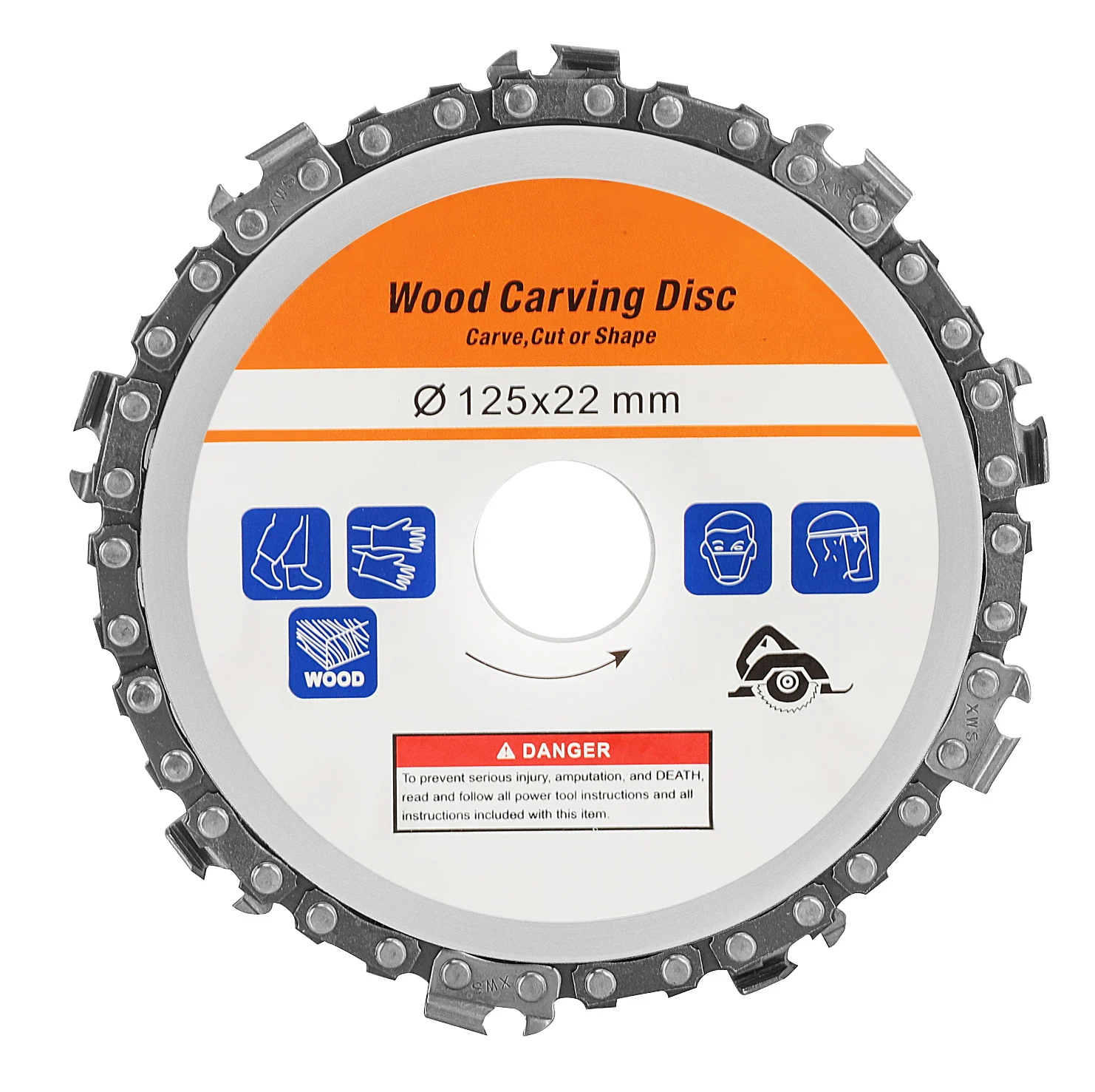 
5 inches 125mm 9 teeth wood carving cutting shape disc chain saw blade for angle grinder with woodworking 