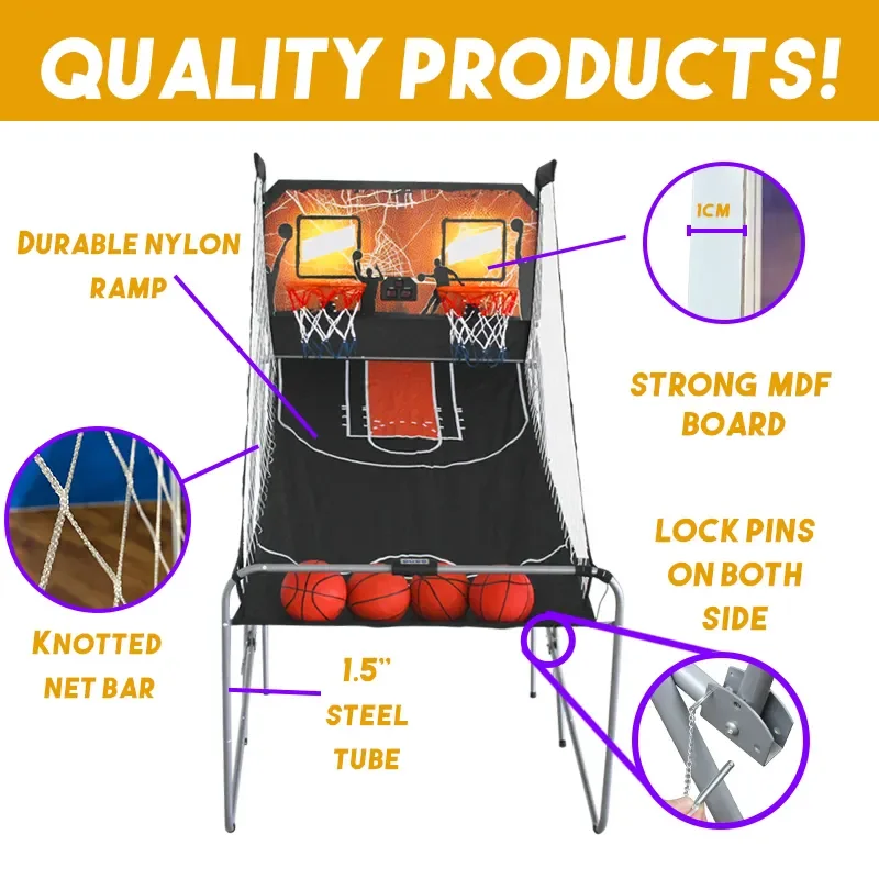 Custom Double Shooting Basketball Arcade Game Machines Street