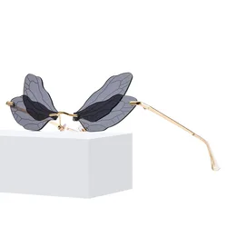 2020 summer party wholesale hot sale new arrival designer rimless butterfly ladies sun glasses