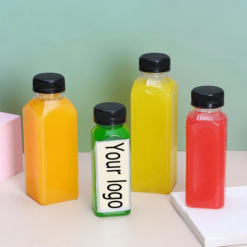 250ml 300ml 350ml 500ml Pet Empty Plastic Juice Bottles With Caps. 8oz