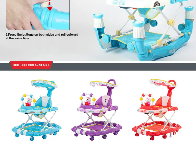 Popular cat toys music box with canopy  baby walker