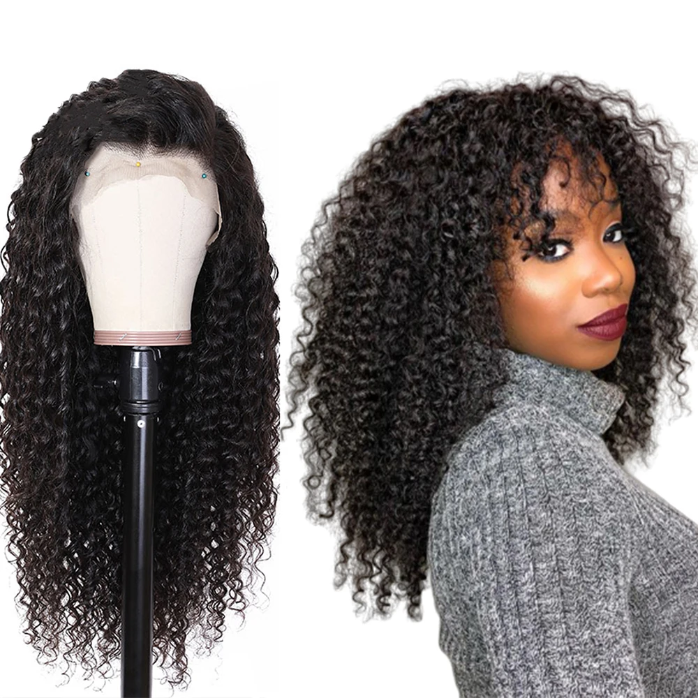 印度雷米真正的人发 16 英寸中间部分卷曲自然色等蕾丝前假发自然发线