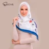 Hijab With Nice Print Floral Pink Scarf For Arabic Lady Cheap Wholesale Muslim Wedding Head Scarf Most Beautiful Hijab Scarf
