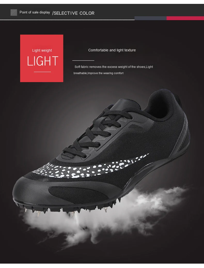 Unisex Track Field Spikes Spring Summer Sprints Middle Long Distance Running Sports Training Shoes Competitions Mesh Upper
