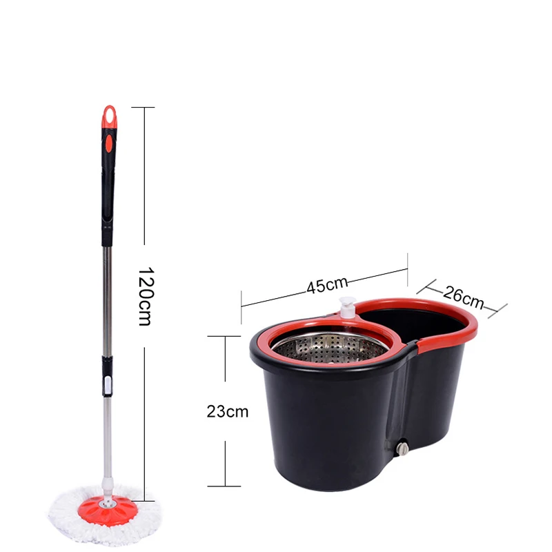 Black Steel Basket Mop,Barrel Set God Mop,Doubledrive Hand Pressure