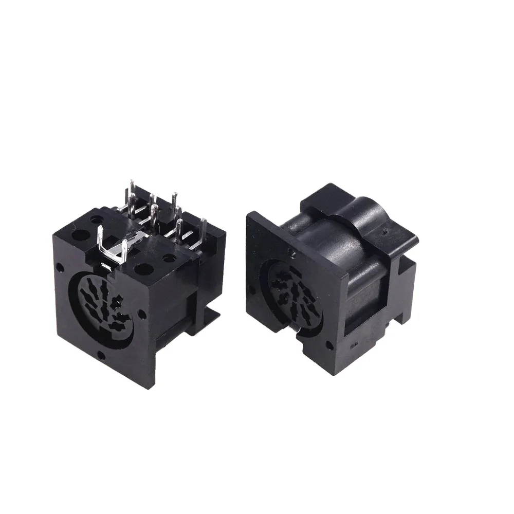 Circular Din Connector Receptacle 8 Pin 270 Degree Female Socket Pcb