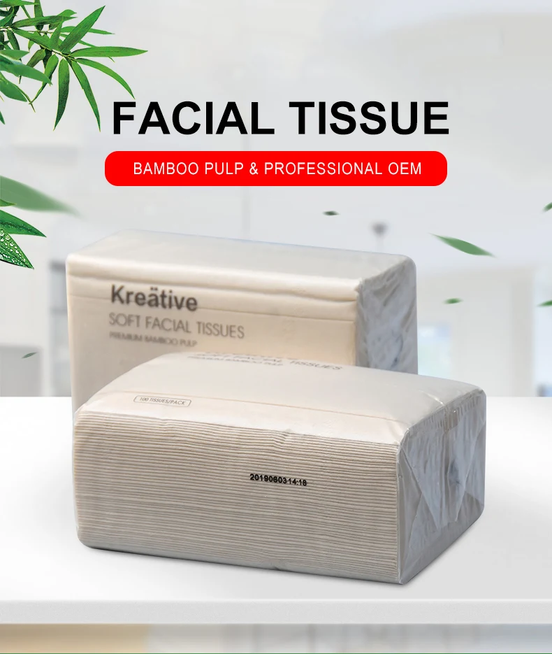 Virgin Bamboo Pulp Eco-friendly Facial Tissue paper