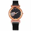 WJ-8844 Lady's Metal Mesh Belt Quartz Watch The Heart Inserts The Diamond Pattern The Network Sells Hot Fashion Female Watch