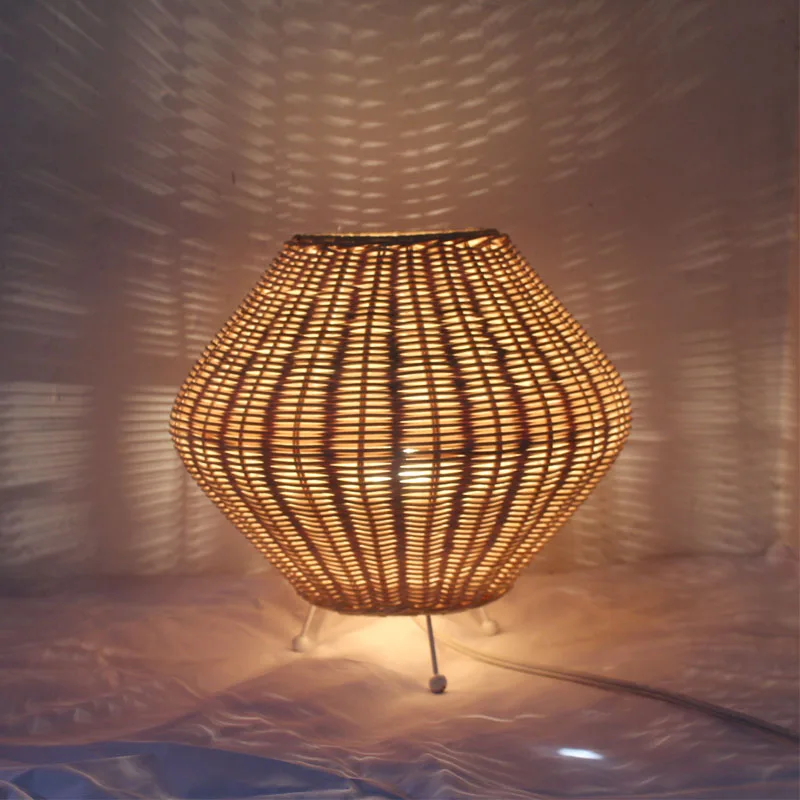 handmade material  bamboo lampshade   Home decor wicker   antique Chinese lamp shade for table lamp led light housing