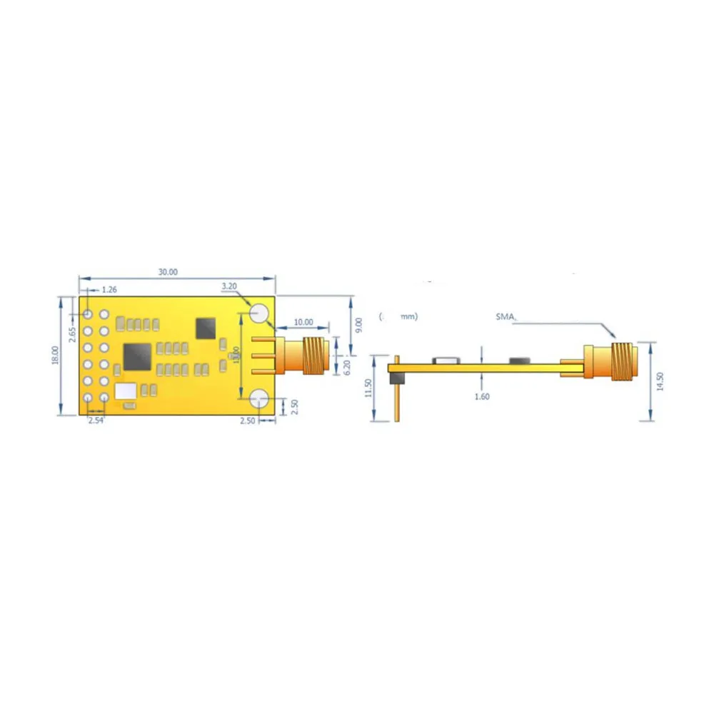 Taidacent Wireless Transceiver Receiver Cc2500+pa+lna 2.4g Spi 22dbm ...