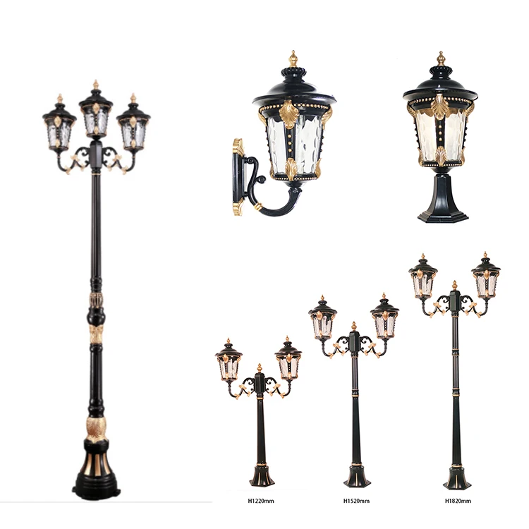 Factory European Style 2M 3M aluminum yard street garden pole light