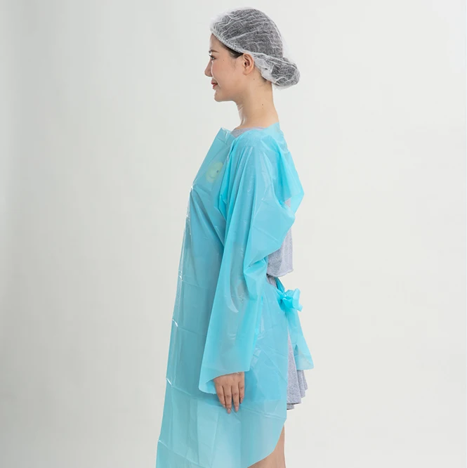 
Disposable Isolation CPE Gown Disposable Blue Plastic Cpe Gown Cpe Disposable Gown Disposable Suit 