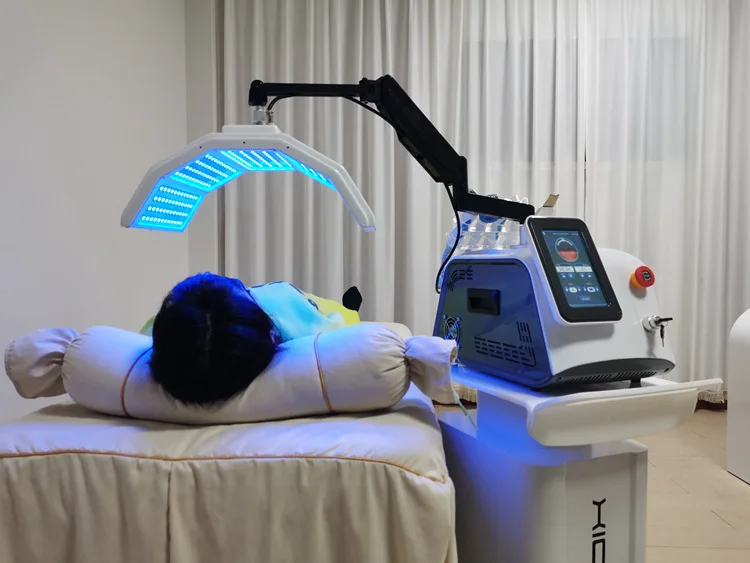 热卖6合1 pdt发光二极管光疗机面部皮肤嫩肤收紧祛痘皱纹发光二极管