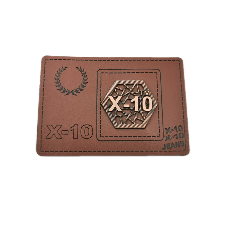 Custom pu leather patch label tags for clothing 