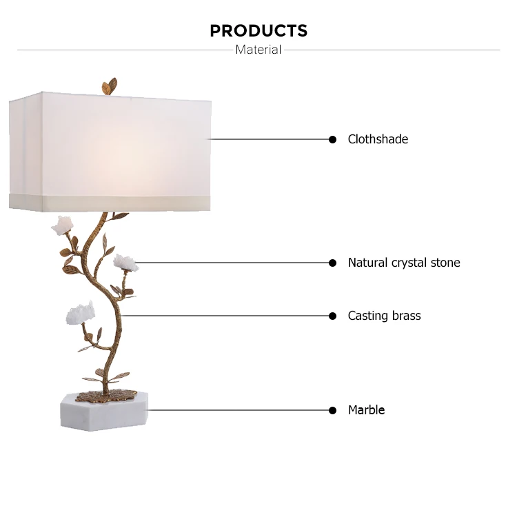 white crystal flower stone table light gold