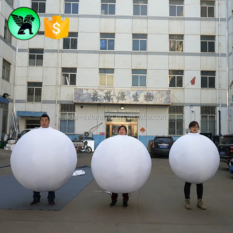 White Ball Costume Inflatable Customized Event Inflatable Ball Costume