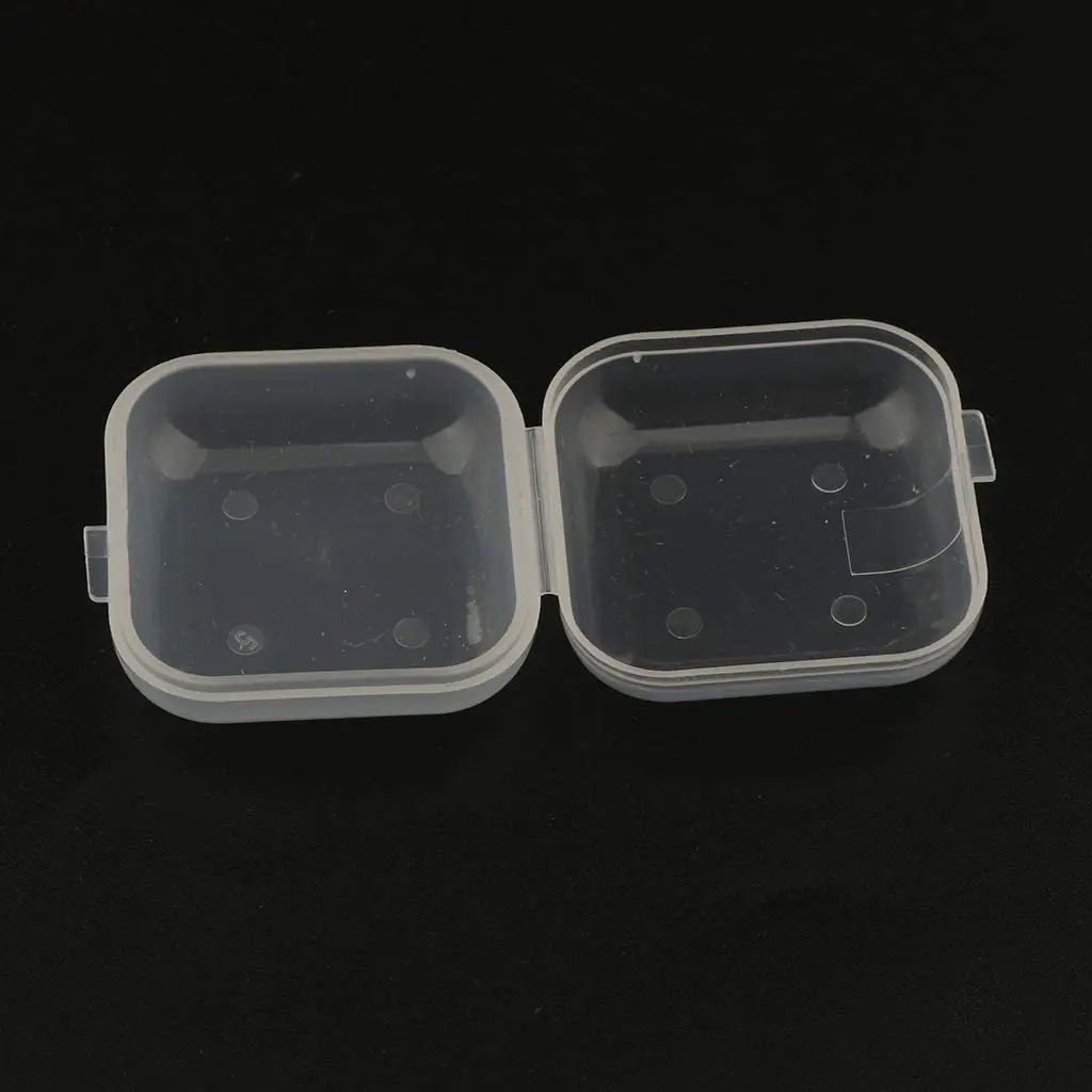 50 Mini Clear Plastic Small Boxes Hook Jewelry Earing Earplugs Container Storage 