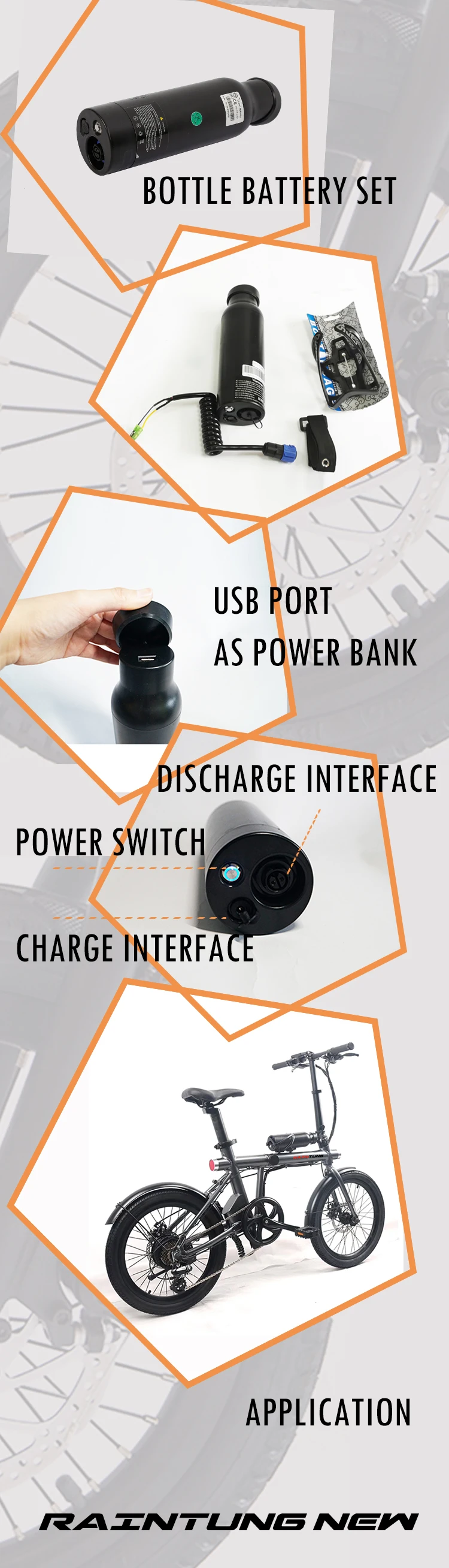 Quick Shipping Customized 36v Bottle Battery E Bike Conversion Kit
