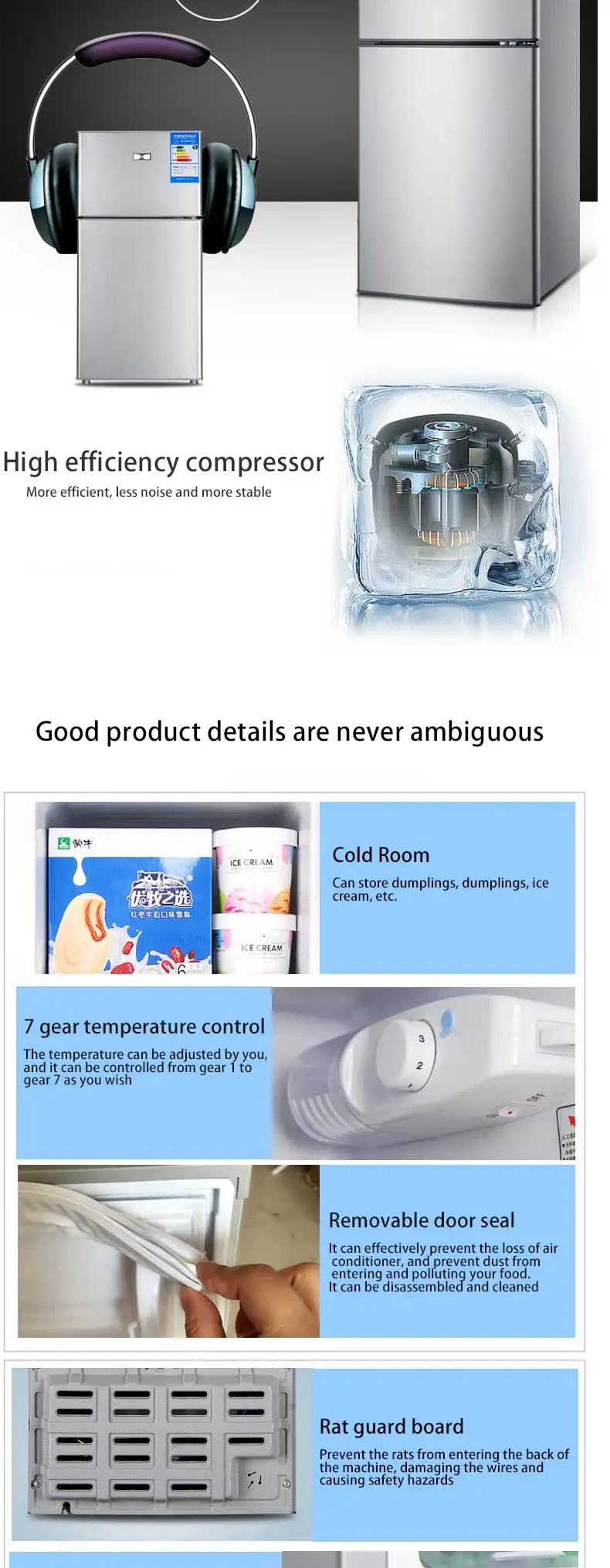 106l double door refrigerator mini mini refrigerator household refrigeration
