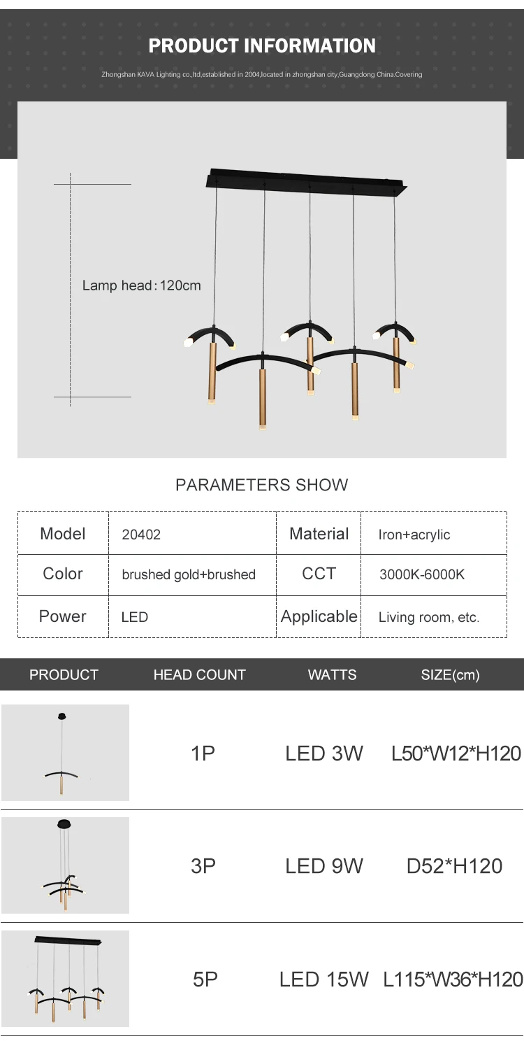 Unique Design Suspending Dining Room Modern Decorative Northern Europe Black Led Chandelier Lamp