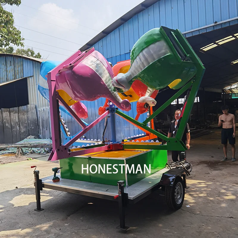 Mobile Portable Trailer Children Funfair Kids and Adults Self Control ...