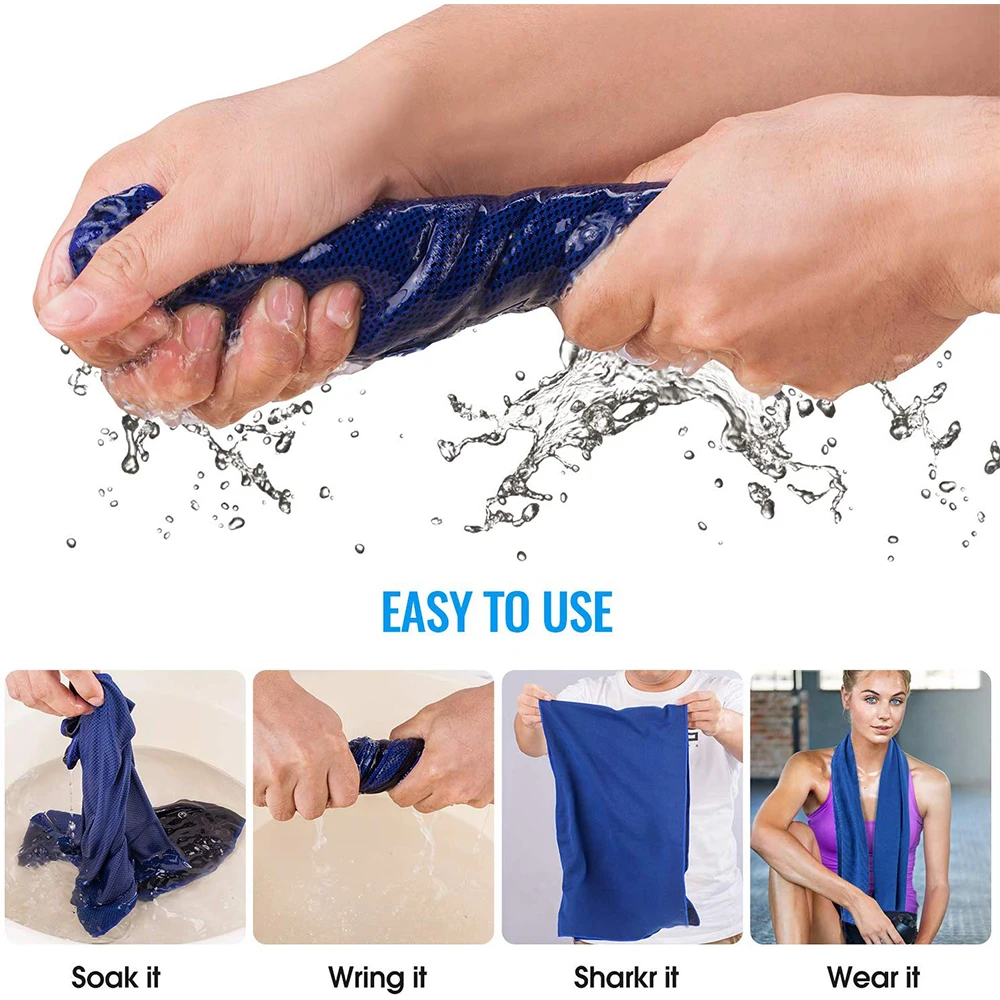 Glofit Portable Sports Workout Fitness Gym Yoga Pilates Travel Camping Ice Cool Towel Quick Dry Microfiber Cooling Towel