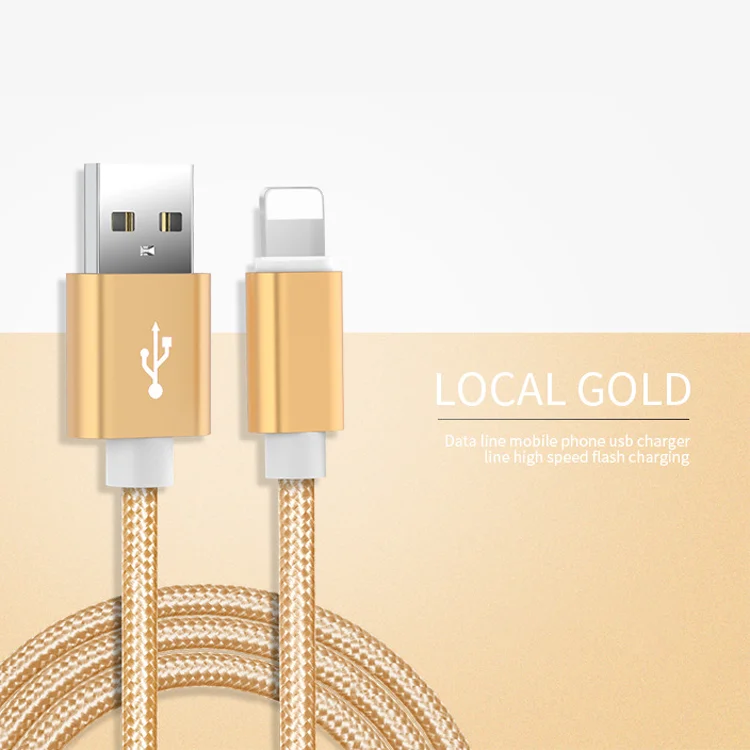 Wholesale zinc alloy usb cable nylon braided for iphone 2.1A fast charger custom usb data charging cable - ANKUX.COM
