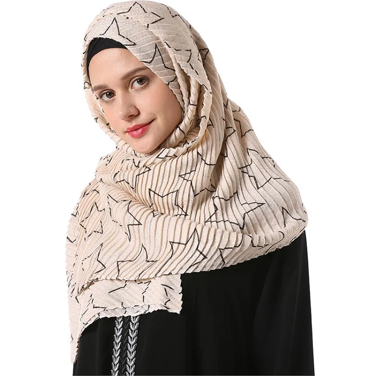Pleated printed shawl Clearance