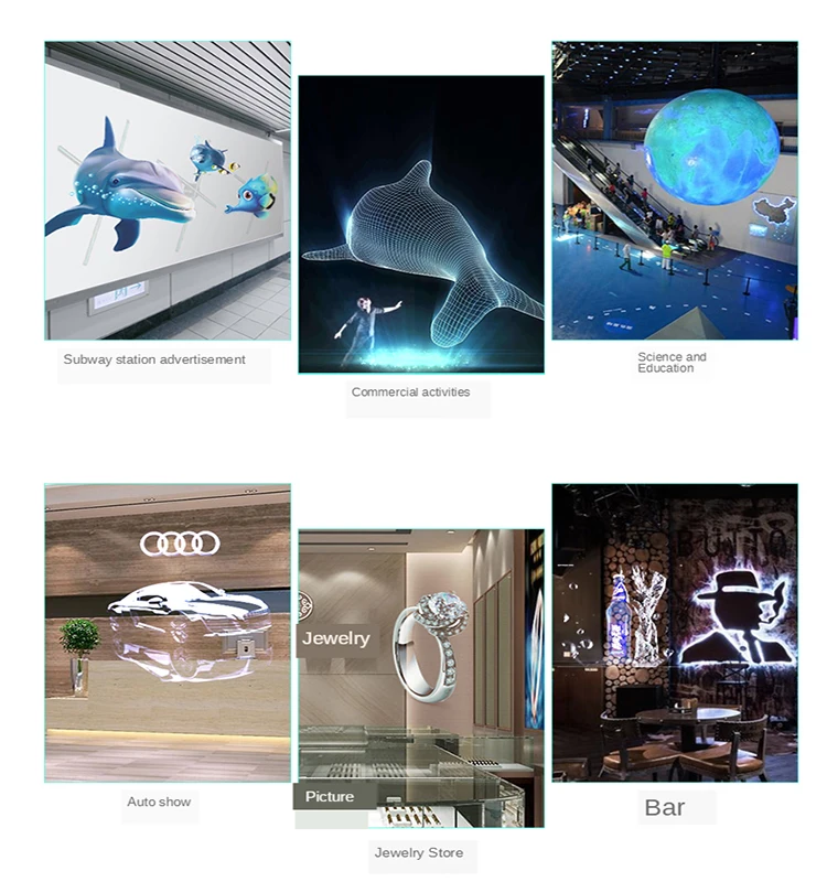 High Resolution 3D Hologram Led Light Display Screen Small 3D Hologramic Screen Fan