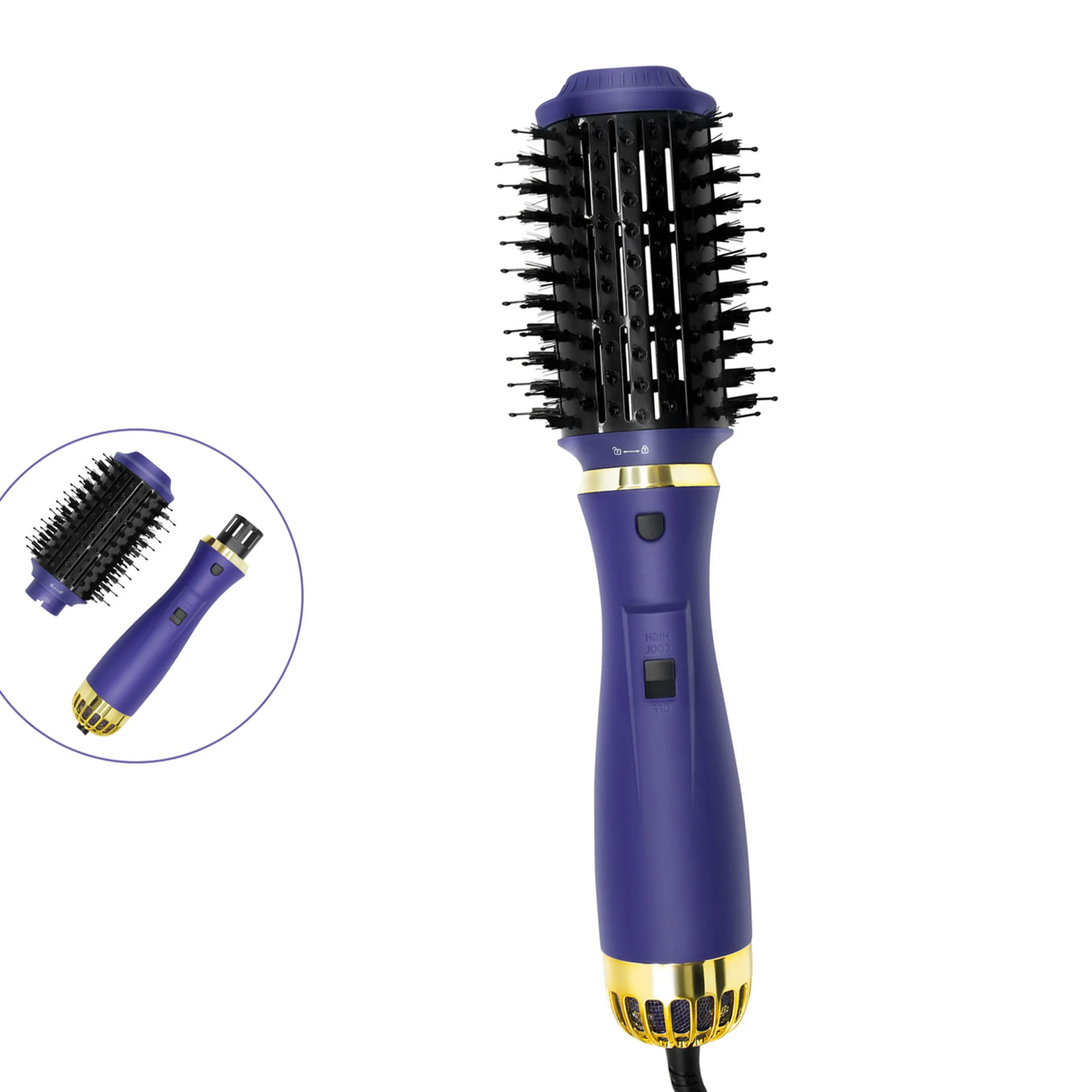 
Hot Selling Custom Logo Negative Ion Round Curly Hair Styling Brush 